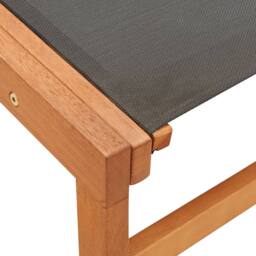 Berkfield Home Garden Chair with Footrest Solid Eucalyptus Wood & Textilene in Black - thumbnail 8