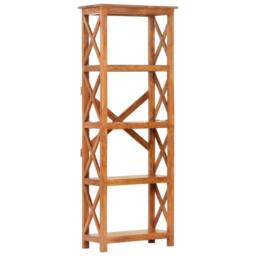 Berkfield Home Beautiful Bookshelf 60x30x160 cm Solid Acacia Wood Honey Finish in Brown - Size: 60 x 30 x 160 cm - thumbnail 2