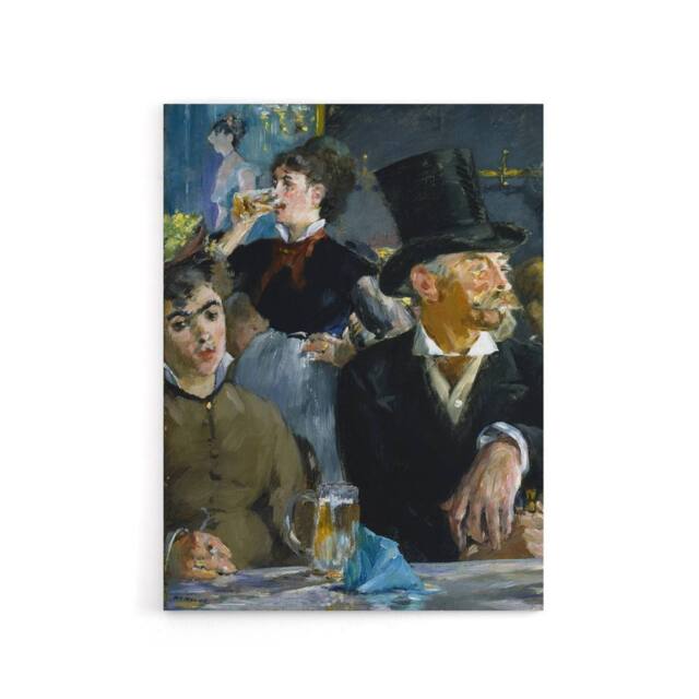 "Artery8 At the Cafe Paris Nightlife Scene Manet Vintage Canvas Wall Art in Blue - Size: W18"" x H24""" - image 1