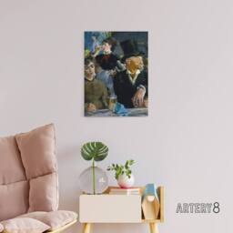 "Artery8 At the Cafe Paris Nightlife Scene Manet Vintage Canvas Wall Art in Blue - Size: W18"" x H24""" - thumbnail 3