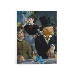"Artery8 At the Cafe Paris Nightlife Scene Manet Vintage Canvas Wall Art in Blue - Size: W18"" x H24""" - thumbnail 1