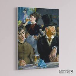 "Artery8 At the Cafe Paris Nightlife Scene Manet Vintage Canvas Wall Art in Blue - Size: W18"" x H24""" - thumbnail 2