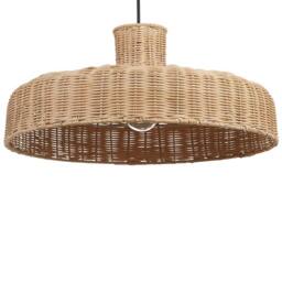 Wyld and Coco Rattan Pendant Lamp - Hand-Woven Wicker Shade Natural Brown - thumbnail 4