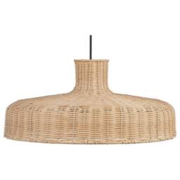 Wyld and Coco Rattan Pendant Lamp - Hand-Woven Wicker Shade Natural Brown - thumbnail 2
