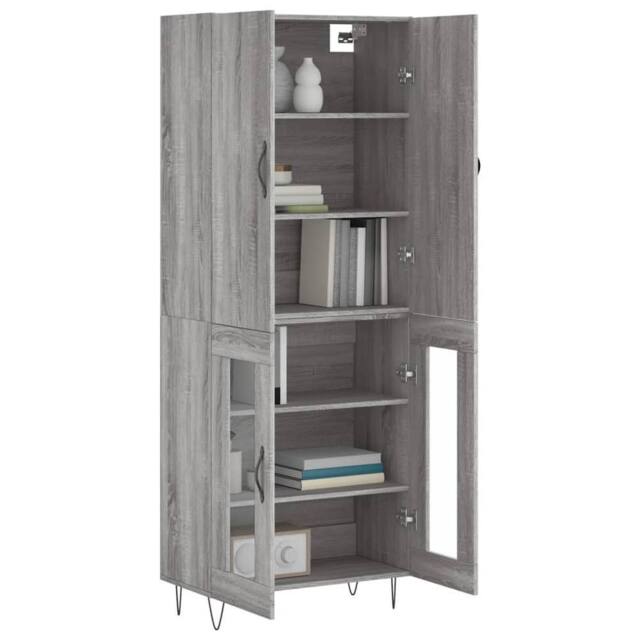 Berkfield Home Highboard Grey Sonoma 69.5x34x180 cm Engineered Wood - image 1