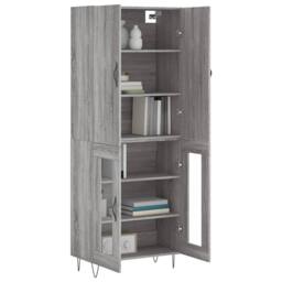 Berkfield Home Highboard Grey Sonoma 69.5x34x180 cm Engineered Wood - thumbnail 1