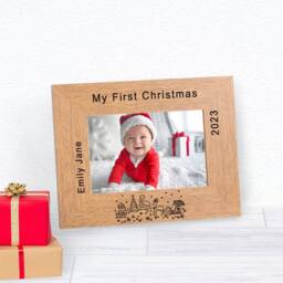Uniqueful Personalised My First Christmas Frame in Brown - thumbnail 5