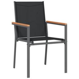 Berkfield Home 7 Piece Garden Dining Set Black Textilene & Steel - thumbnail 5