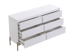 Vente-unique 6-Drawer Chest Of Drawers - MDF & Metal - Gloss White & Gold - thumbnail 7
