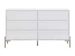 Vente-unique 6-Drawer Chest Of Drawers - MDF & Metal - Gloss White & Gold - thumbnail 6