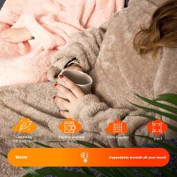 Bravich LTD Snuggle 2 In 1 Super Soft Fleece Wearable Blanket Cushion in Camel - thumbnail 8