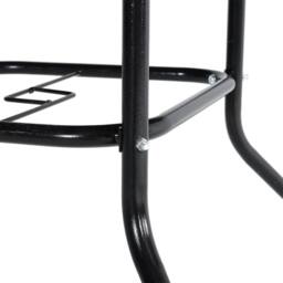 Living and Home Square Steel and Tempered Glass Garden Dining Table in Black - thumbnail 7