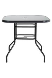 Living and Home Square Steel and Tempered Glass Garden Dining Table in Black - thumbnail 4