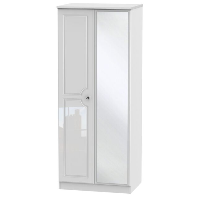 Ready Assembled 2 U Stratford 2 Door Mirrored Wardrobe (Ready Assembled) in White