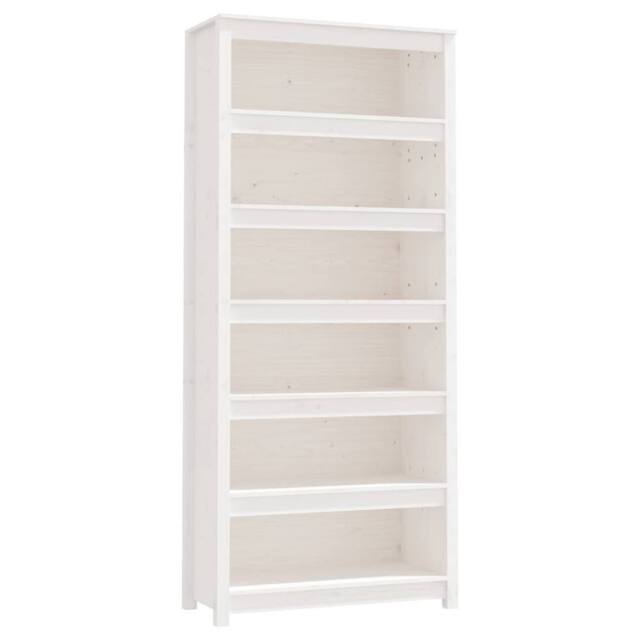 Berkfield Home Book Cabinet White 80x35x183 cm Solid Wood Pine - Size: 80 x 35 x 183 cm - image 1