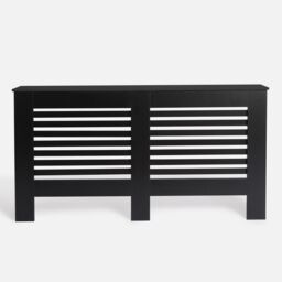 OHS Engineered Wood Radiator Cover Modern Hallway Shelf Furniture in Black - thumbnail 6