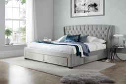 Bedmaster Newton Velvet 4 Drawer Storage Bed in Grey - Size: Double - thumbnail 2