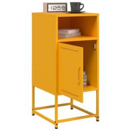 Berkfield Home Durable Bedside Cabinets 2 pcs Mustard Yellow 36x39x78 cm Steel - Size: 36 x 39 x 78 cm - thumbnail 1