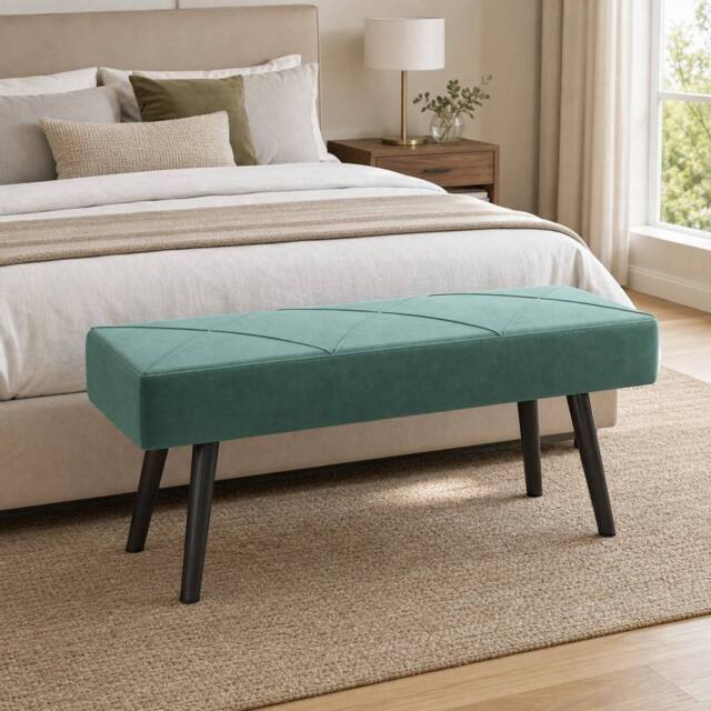STILVORA Bench with Steel Legs Green - image 1