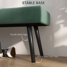 STILVORA Bench with Steel Legs Green - thumbnail 7