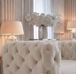 Sofaya Monaco Chesterfield Velvet Arm Chair Cushions Sofa Seater Couch in Cream - Size: Armchair - thumbnail 4