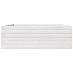Berkfield Home Decorative Garden Planter White 70x70x23 cm Solid Wood Pine - Size: 70 x 70 x 23 cm - thumbnail 6