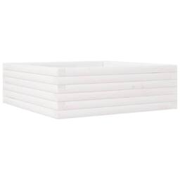 Berkfield Home Decorative Garden Planter White 70x70x23 cm Solid Wood Pine - Size: 70 x 70 x 23 cm - thumbnail 3