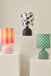 ValueLights Mileys Cow Print Drum Lamp Shade Matte Black Table Lamp with LED Bulb - thumbnail 8