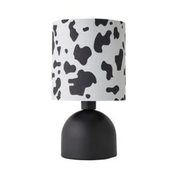 ValueLights Mileys Cow Print Drum Lamp Shade Matte Black Table Lamp with LED Bulb - thumbnail 2
