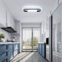 Pheashine Sleek Oval LED Ceiling Light 21W 6500K Daylight 40x10.5x5cm in Black - Size: 40x10.5x5 cm - thumbnail 5