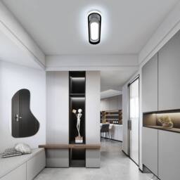Pheashine Sleek Oval LED Ceiling Light 21W 6500K Daylight 40x10.5x5cm in Black - Size: 40x10.5x5 cm - thumbnail 4