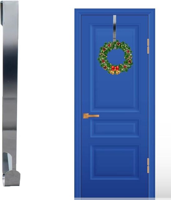 Shatchi 30Cm Metal Wreath Hanger - Perfect for Holiday Decoration in Silver - Size: 1 Pack - image 1