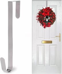 Shatchi 30Cm Metal Wreath Hanger - Perfect for Holiday Decoration in Silver - Size: 1 Pack - thumbnail 2