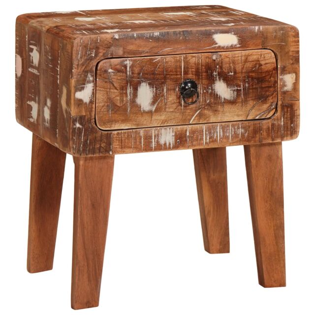 Berkfield Home End Tables Multicolour 40 x 32 x 46 cm Solid reclaimed wood in Brown - image 1