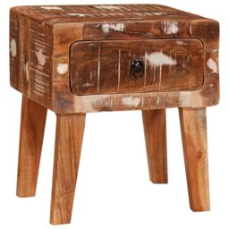 Berkfield Home End Tables Multicolour 40 x 32 x 46 cm Solid reclaimed wood in Brown - thumbnail 3