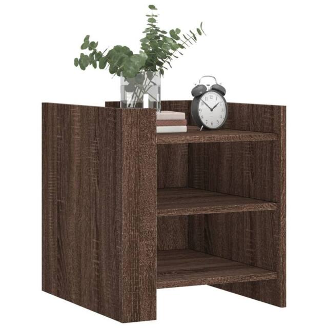 Berkfield Home Decorative Bedside Cabinet Brown Oak 45x50x50 cm Engineered Wood - Size: 45 x 50 x 50 cm - image 1