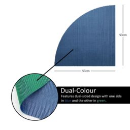 Nicoman Reversible Dual-Colour PVC Anti Slip Corner Shower Mat Bath Mat - Quadrant 53x53cm in Blue - Size: 53x53 cm - thumbnail 2