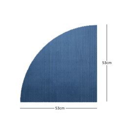 Nicoman Reversible Dual-Colour PVC Anti Slip Corner Shower Mat Bath Mat - Quadrant 53x53cm in Blue - Size: 53x53 cm - thumbnail 3