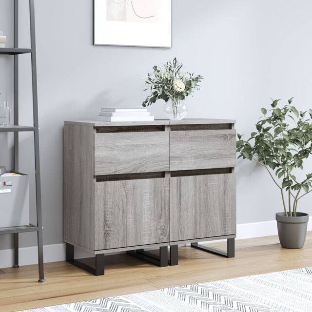 Berkfield Home Sideboards 2 pcs Grey Sonoma 40x35x70 cm Engineered Wood - Size: 40 x 35 x 70 cm - image 1