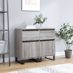 Berkfield Home Sideboards 2 pcs Grey Sonoma 40x35x70 cm Engineered Wood - Size: 40 x 35 x 70 cm - thumbnail 1