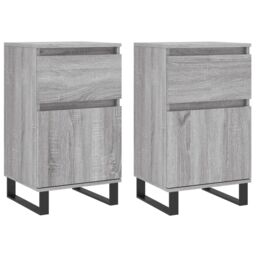Berkfield Home Sideboards 2 pcs Grey Sonoma 40x35x70 cm Engineered Wood - Size: 40 x 35 x 70 cm - thumbnail 2