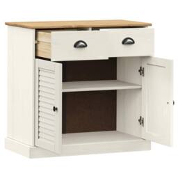 Berkfield Home Sideboard with Drawers VIGO 78x40x75 cm White Solid Wood Pine - Size: 78 x 40 x 75 cm - thumbnail 4