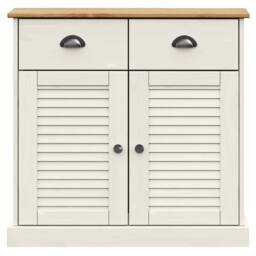 Berkfield Home Sideboard with Drawers VIGO 78x40x75 cm White Solid Wood Pine - Size: 78 x 40 x 75 cm - thumbnail 5