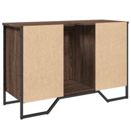 Berkfield Home Bathroom Sink Cabinet Brown Oak 91x35x60 cm Engineered Wood - Size: 91 x 35 x 60 cm - thumbnail 6