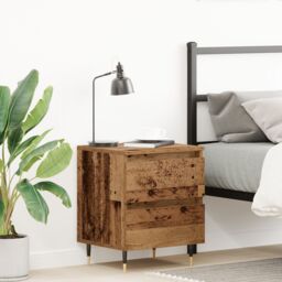 Berkfield Home Bedside Cabinet Old Wood 40x35x50 cm Engineered Wood in Brown - Size: 40 x 35 x 50 cm - thumbnail 1