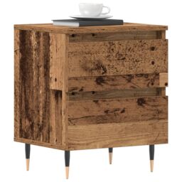 Berkfield Home Bedside Cabinet Old Wood 40x35x50 cm Engineered Wood in Brown - Size: 40 x 35 x 50 cm - thumbnail 3