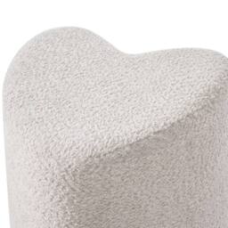 Wyld and Coco Heart-Shaped Chenille Pouffe Beige - thumbnail 6