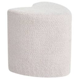 Wyld and Coco Heart-Shaped Chenille Pouffe Beige - thumbnail 2