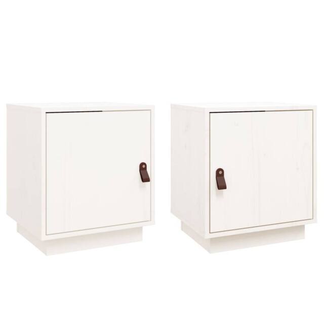 Berkfield Home Bedside Cabinets 2 pcs White 40x34x45 cm Solid Wood Pine - Size: 40 x 34 x 45 cm - image 1