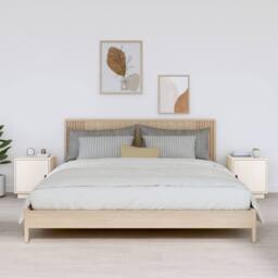 Berkfield Home Bedside Cabinets 2 pcs White 40x34x45 cm Solid Wood Pine - Size: 40 x 34 x 45 cm - thumbnail 2
